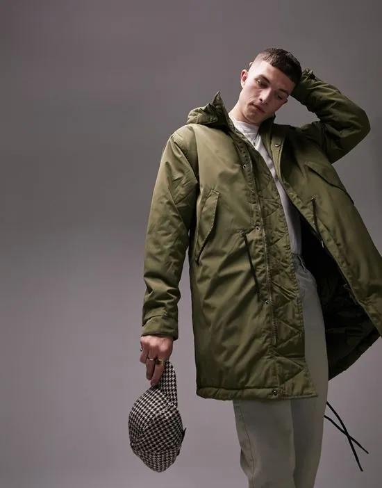 heavyweight parka in khaki