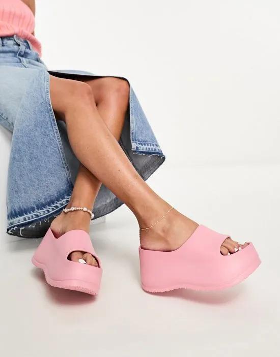heeled jelly sandals in pink