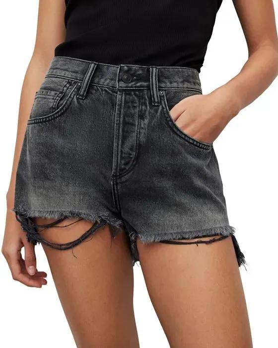 Heidi Denim Shorts in Washed Black