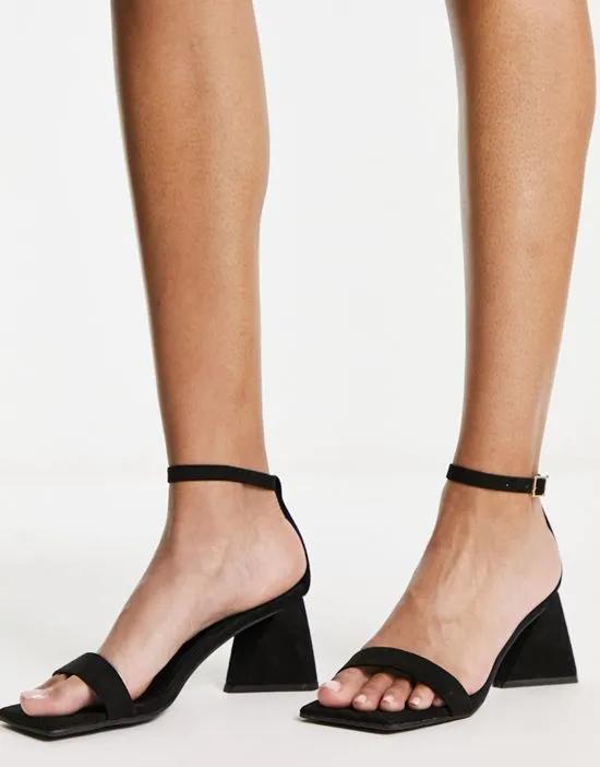Herin mid block heeled sandals in black