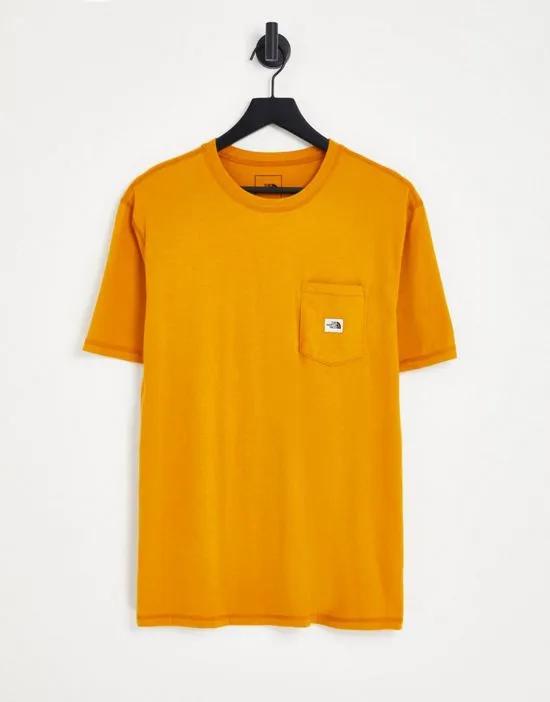 Heritage patch pocket t-shirt in orange