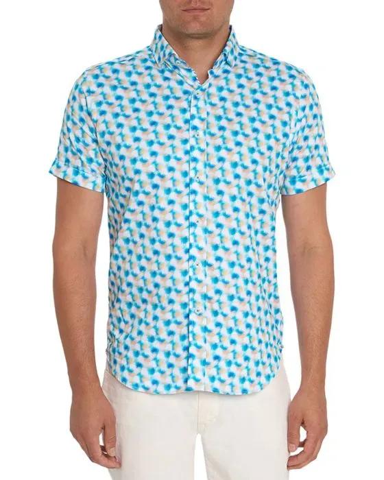 Hewlett Tailored Fit Short Sleeve Geo Print Shirt