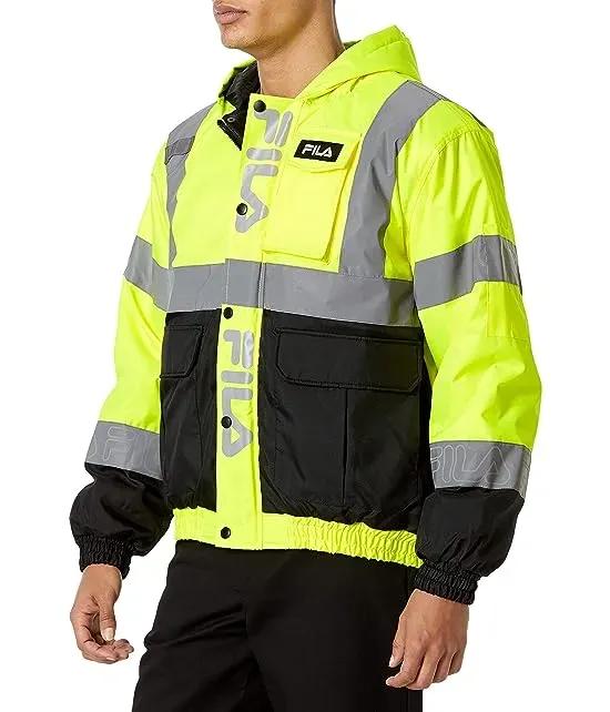 Hi Visibility Hooded Bomber Work Jacket
