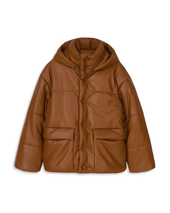 Hide Faux Leather Puffer Jacket