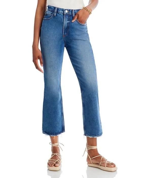 High N Tight High Rise Cropped Flare Jeans in Del Amo Grind