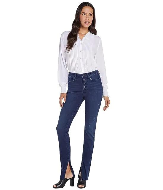 High-Rise Alina Legging Jeans with Ankle Slits in Grant