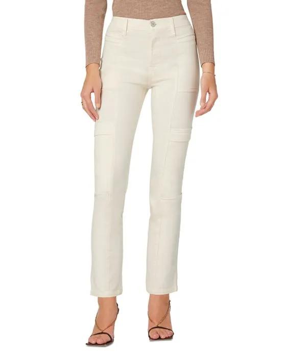 High Rise Ankle Skinny Jeans in Ecru