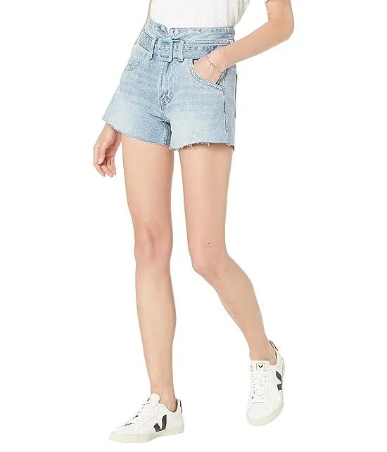 High-Rise Belted Shorts in Light Wash RRWD68RZTL