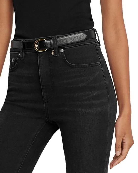 High Rise Skinny Ankle Jeans in Empire Black Wash