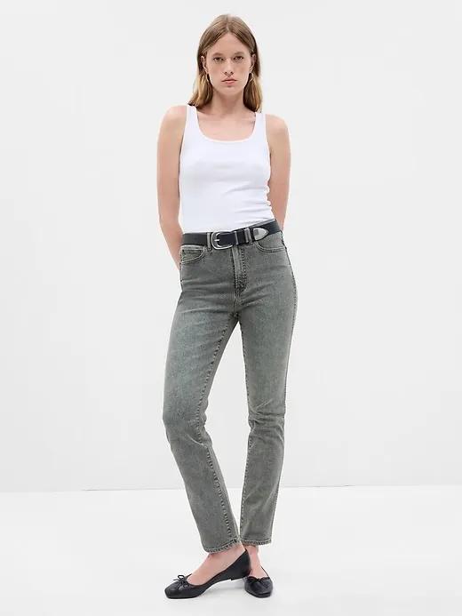 High Rise Vintage Slim Jeans with Washwell