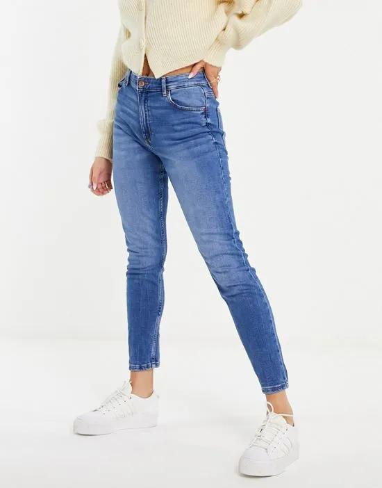 high waist skinny jean in medium blue
