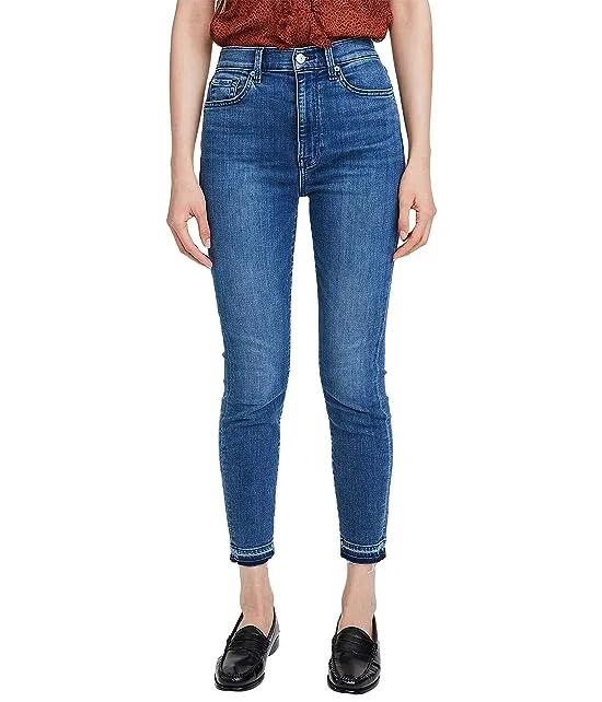 High-Waisted Ankle Skinny w/ Let Down Hem in Harbor
