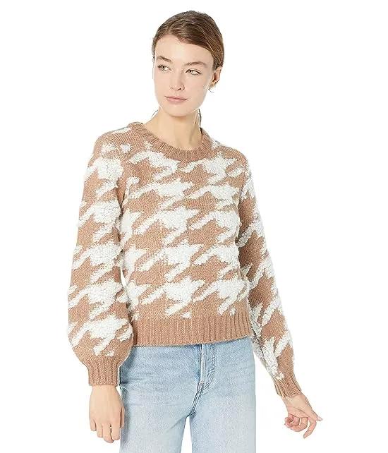 Houndstooth Plush Sweater