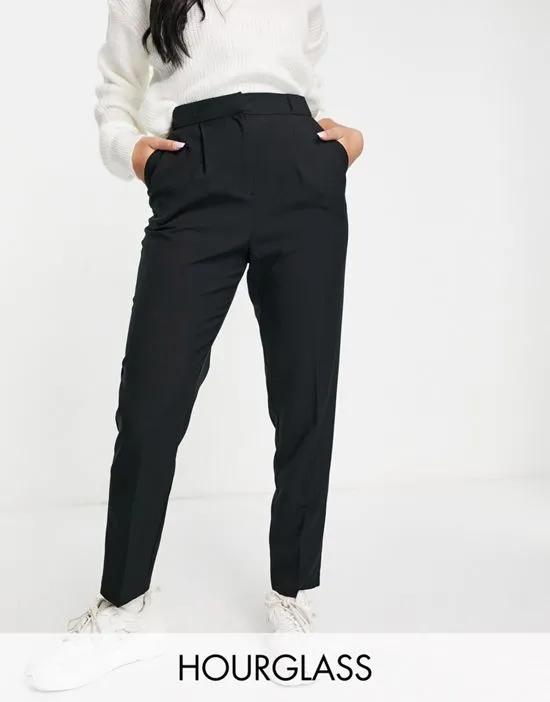 Hourglass tailored natty tapered pants in black