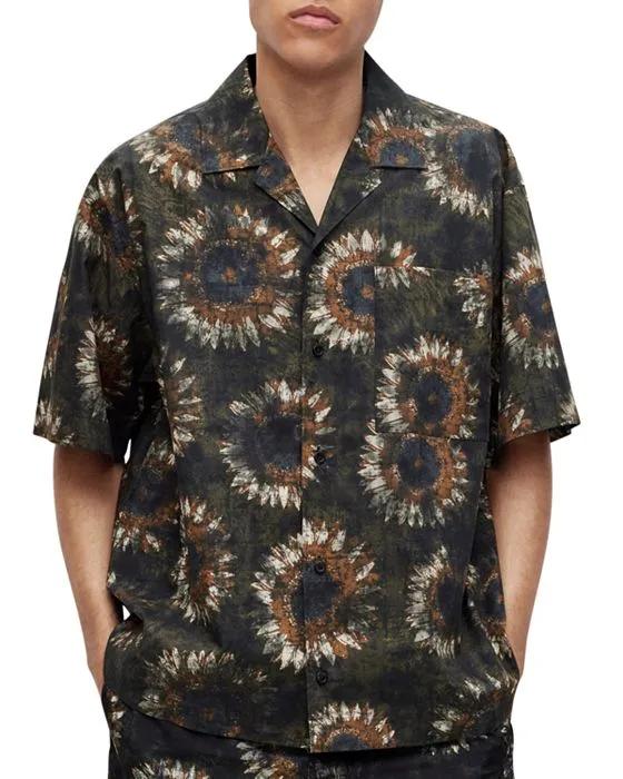 HUGO Oversized Printed Camp Shirt