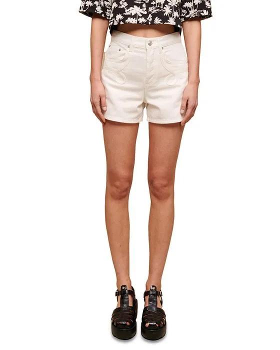 Iamaste Embroidered Denim Shorts