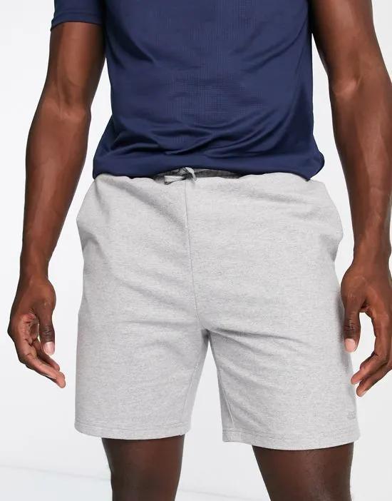 icon training sweat shorts with quick dry in gray heather