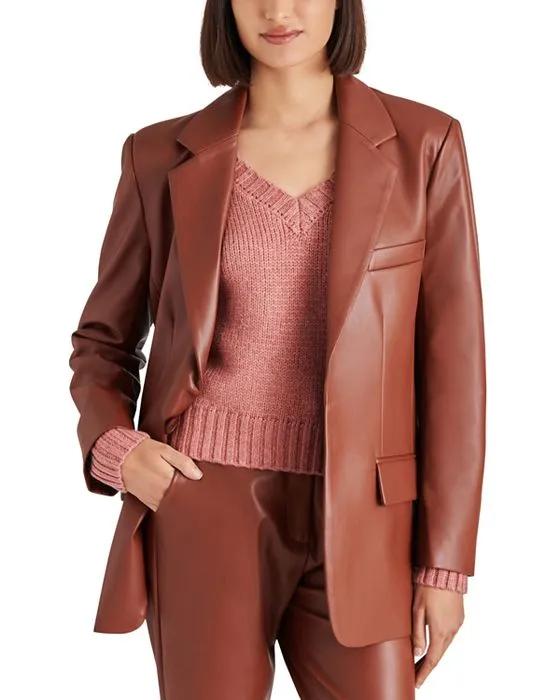 Imaan Faux Leather Blazer