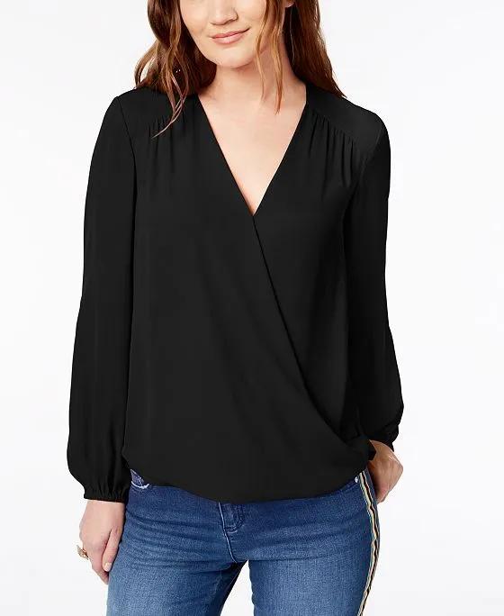 INC International Concepts Women's Surplice Top, Created for Macy's