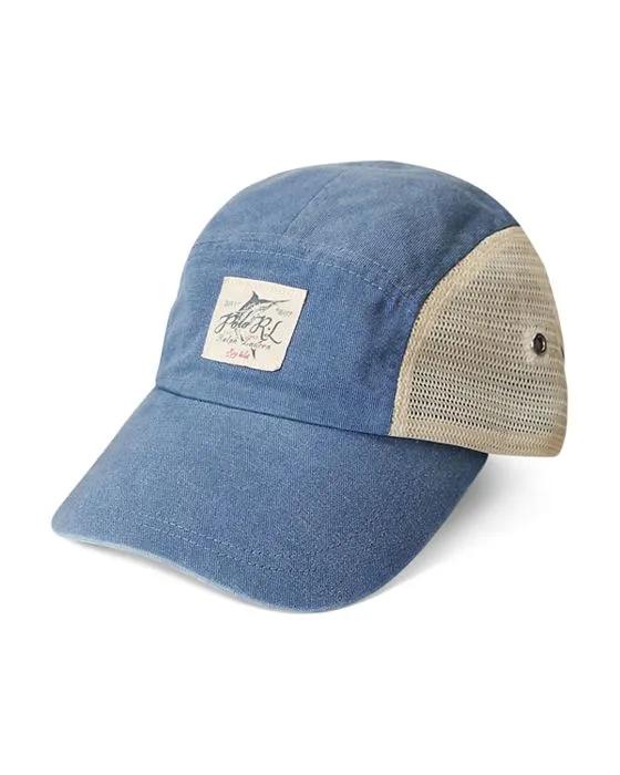 Indigo Twill & Mesh Five Panel Cap