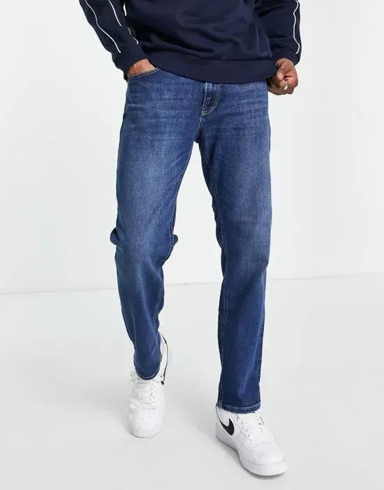 Intelligence Clark regular fit jeans in mid wash blue
