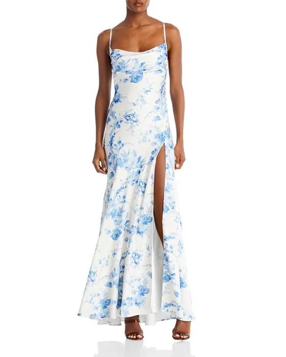 Isla Floral Print Maxi Slip Dress
