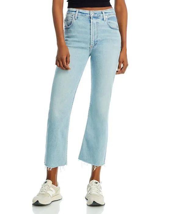 Isola High Rise Cropped Flare Leg Jeans in Lyric