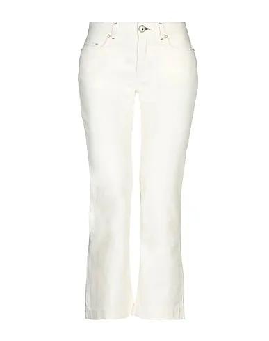 Ivory Cotton twill Cropped pants & culottes
