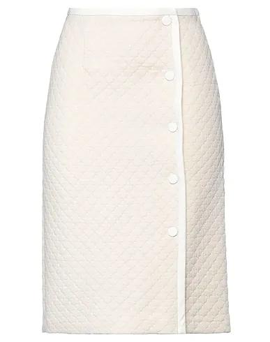 Ivory Cotton twill Midi skirt