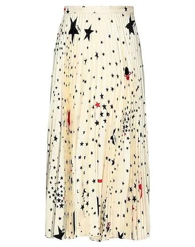 Ivory Cotton twill Midi skirt