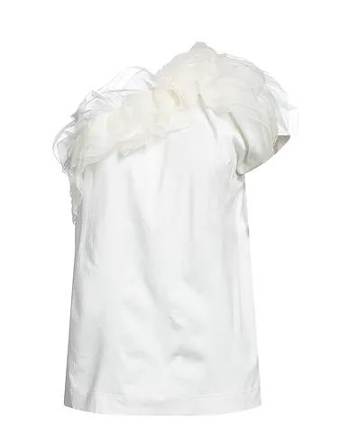 Ivory Crêpe One-shoulder top