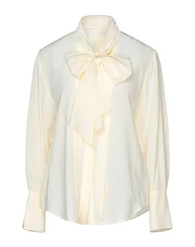 Ivory Crêpe Shirts & blouses with bow