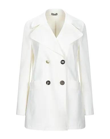 Ivory Jersey Double breasted pea coat