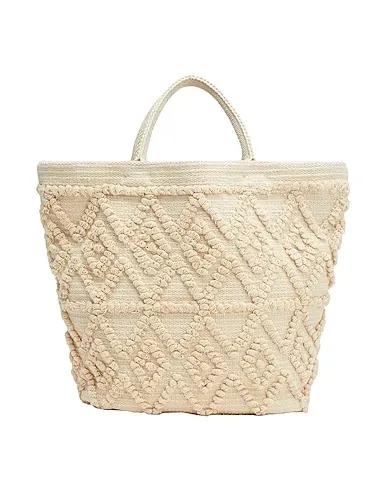 Ivory Knitted Handbag ORGANIC COTTON MACRAME' TOTE
