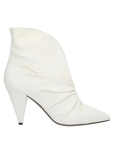 Ivory Leather Ankle boot