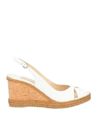 Ivory Leather Espadrilles