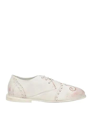 Ivory Leather Laced shoes