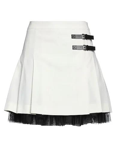 Ivory Plain weave Mini skirt