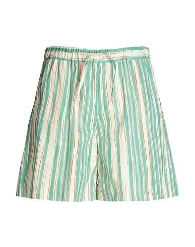 Ivory Plain weave Shorts & Bermuda COTTON WIDE LEG SHORTS
