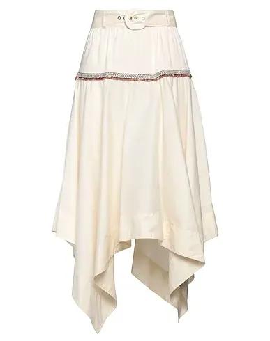 Ivory Poplin Midi skirt