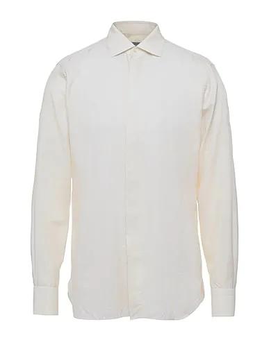 Ivory Poplin Solid color shirt