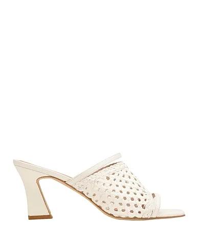 Ivory Sandals WOVEN LEATHER SQUARE TOE SANDAL
