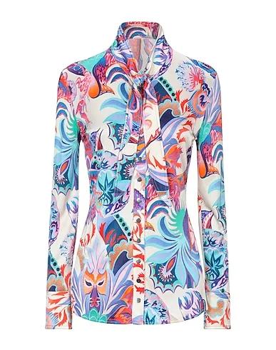 Ivory Satin Floral shirts & blouses