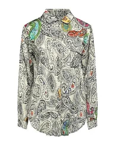 Ivory Satin Patterned shirts & blouses