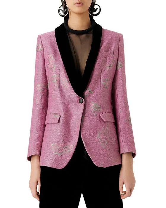 Jacquard Floral Blazer