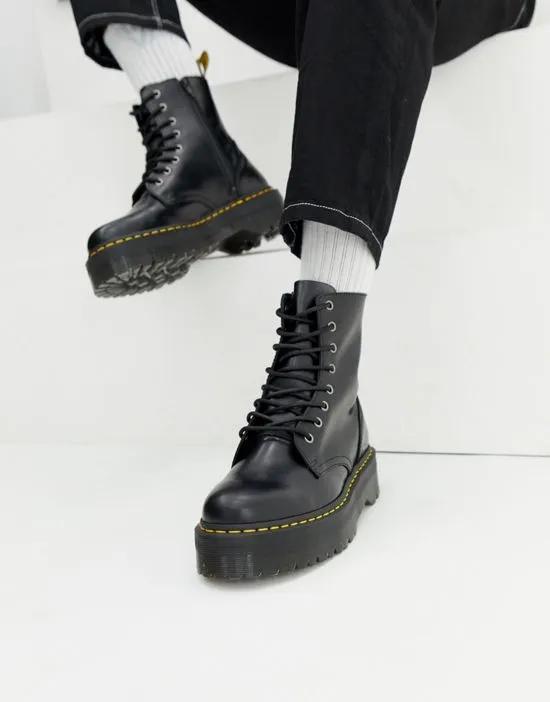 jadon 8-eye platform boots in black