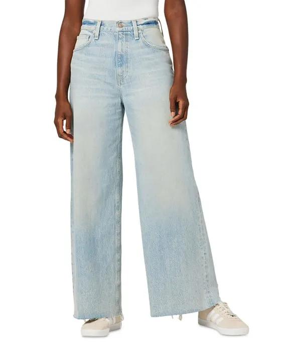 James High Rise Wide Leg Barefoot Jeans in Iris 