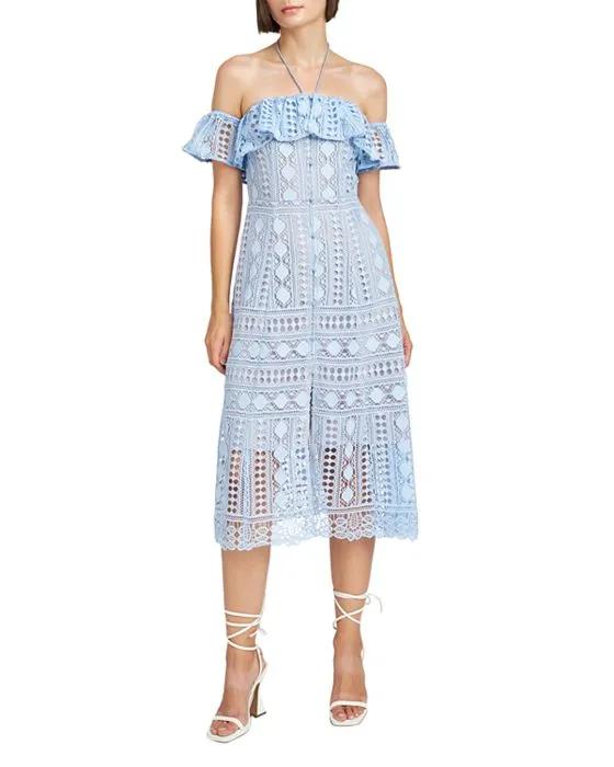 Janelle Eyelet Midi Dress