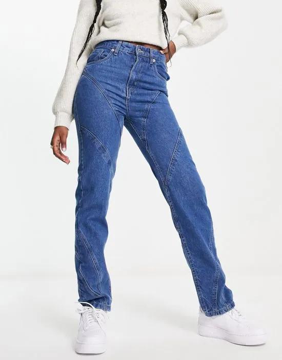 jeans with seam detail in light blue