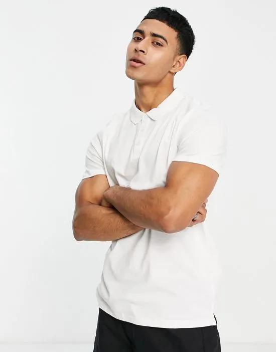 jersey polo in white